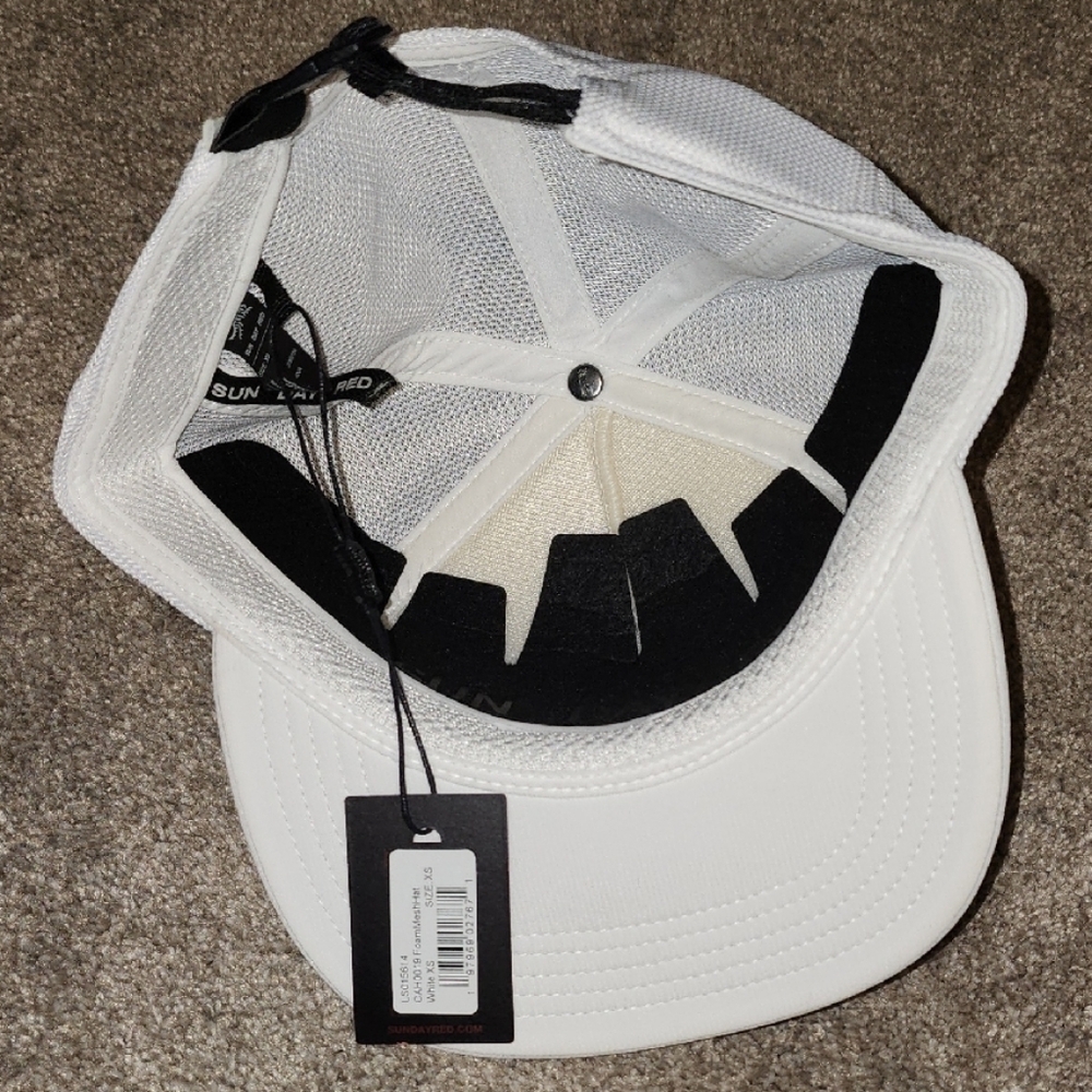 Sunday White Trucker Hat with Black Inner Details - Picture 3 of 5